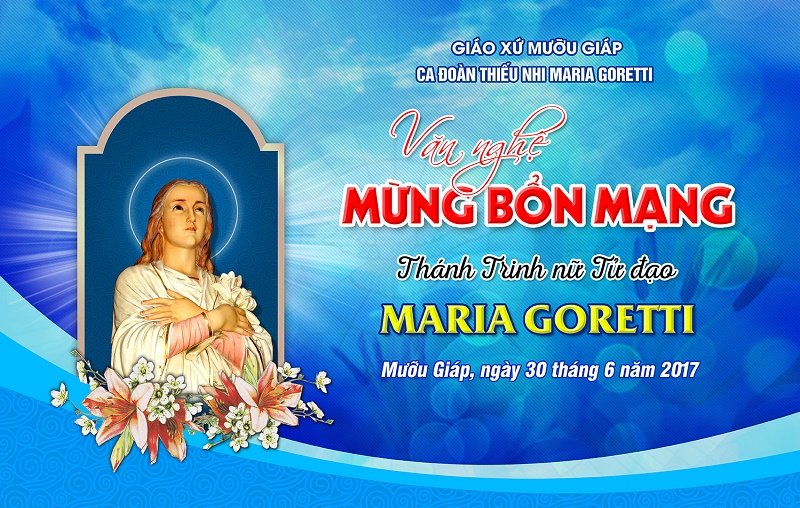 Phông sân khấu Lễ bổn mạng Thánh Maria Goretti