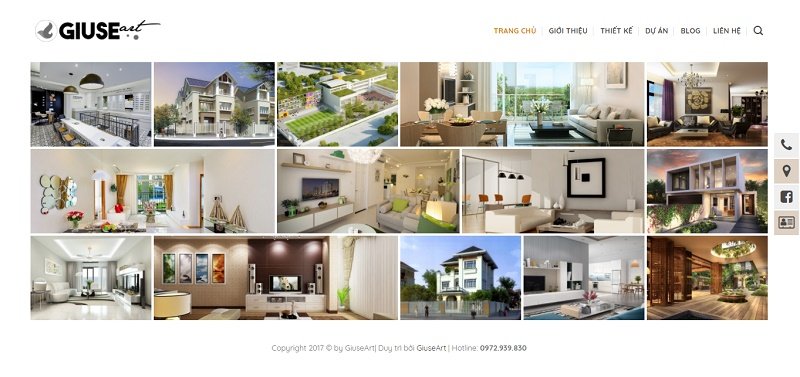 Website kiến trúc của Giuseart – Thiết kế website đẹp, chuẩn SEO uy tín