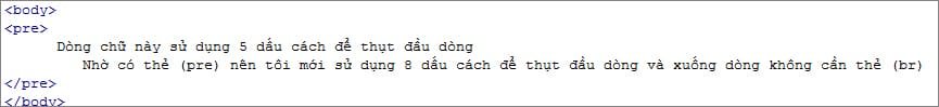 thẻ pre trong html