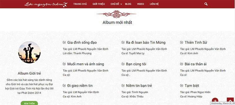 Website Lời nguyện trầm của Linh Mục Phaolô Nguyễn Văn Định