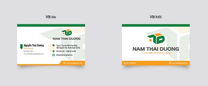 Namecard Công ty xây dựng