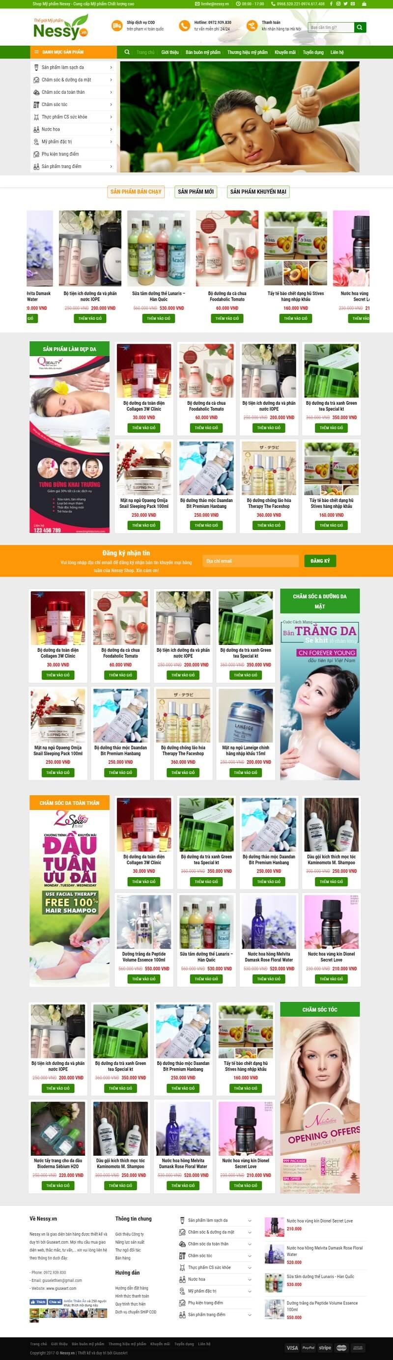 Demo website bán Mỹ phẩm của Giuseart.com – Thiết kế website chuẩn SEO, chuyên nghiệp – uy tín (1)