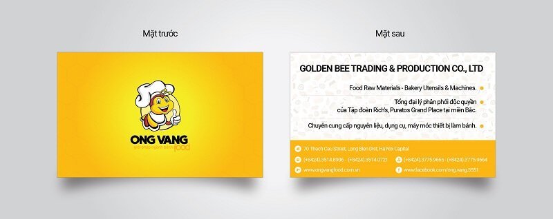 Thiết kế Name Card Công ty Ong Vàng Food