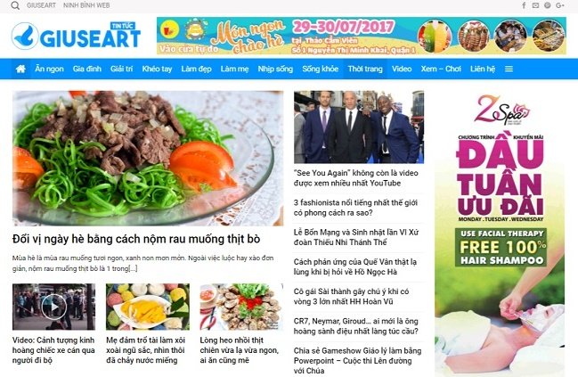 Website tin tức của Giuseart.com – Thiết kế website chuẩn SEO uy tín, chuyên nghiệp tại Đà Nẵng