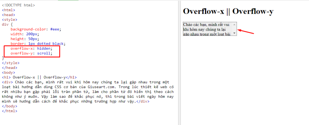 overflow x shows extra scroll crome