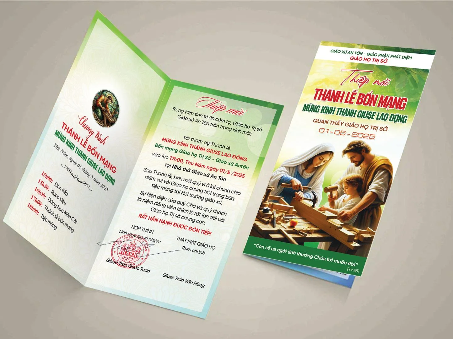 Giuseart.com - Thiệp mời lễ bổn mạng Thánh Giuse thợ