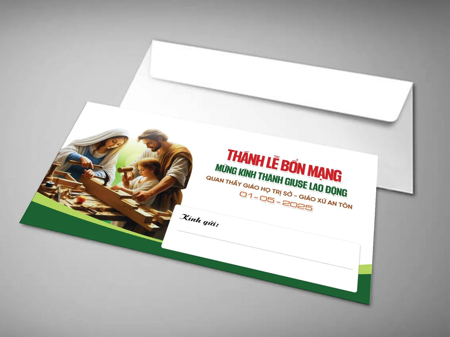 Giuseart.com - Phong bì thư bổn mạng Thánh Giuse thợ