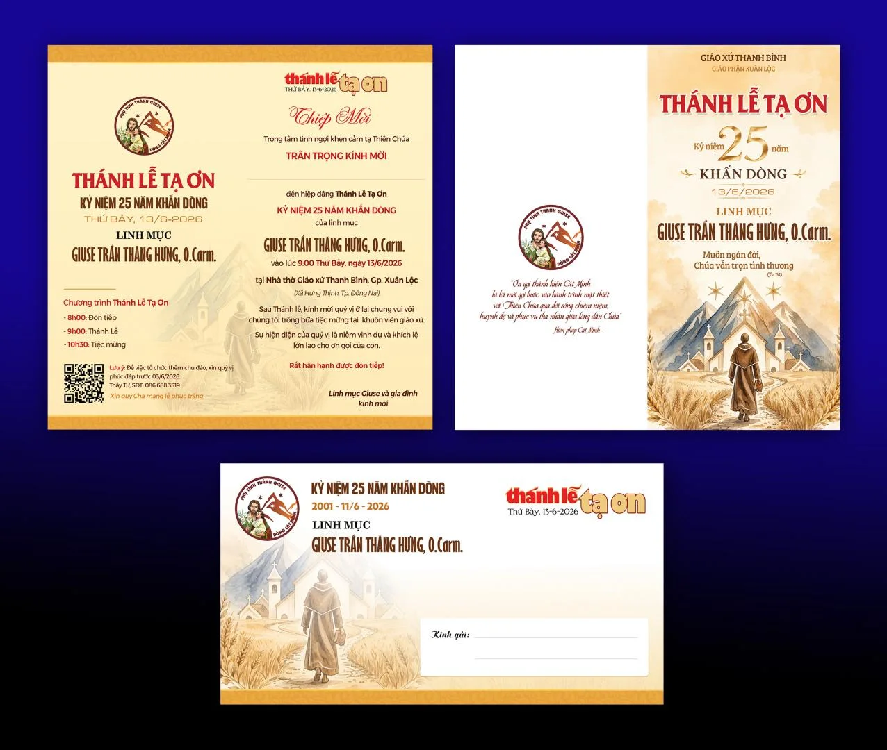 Giuseart.com - Thiệp mời kỷ niệm 25 năm khấn dòng