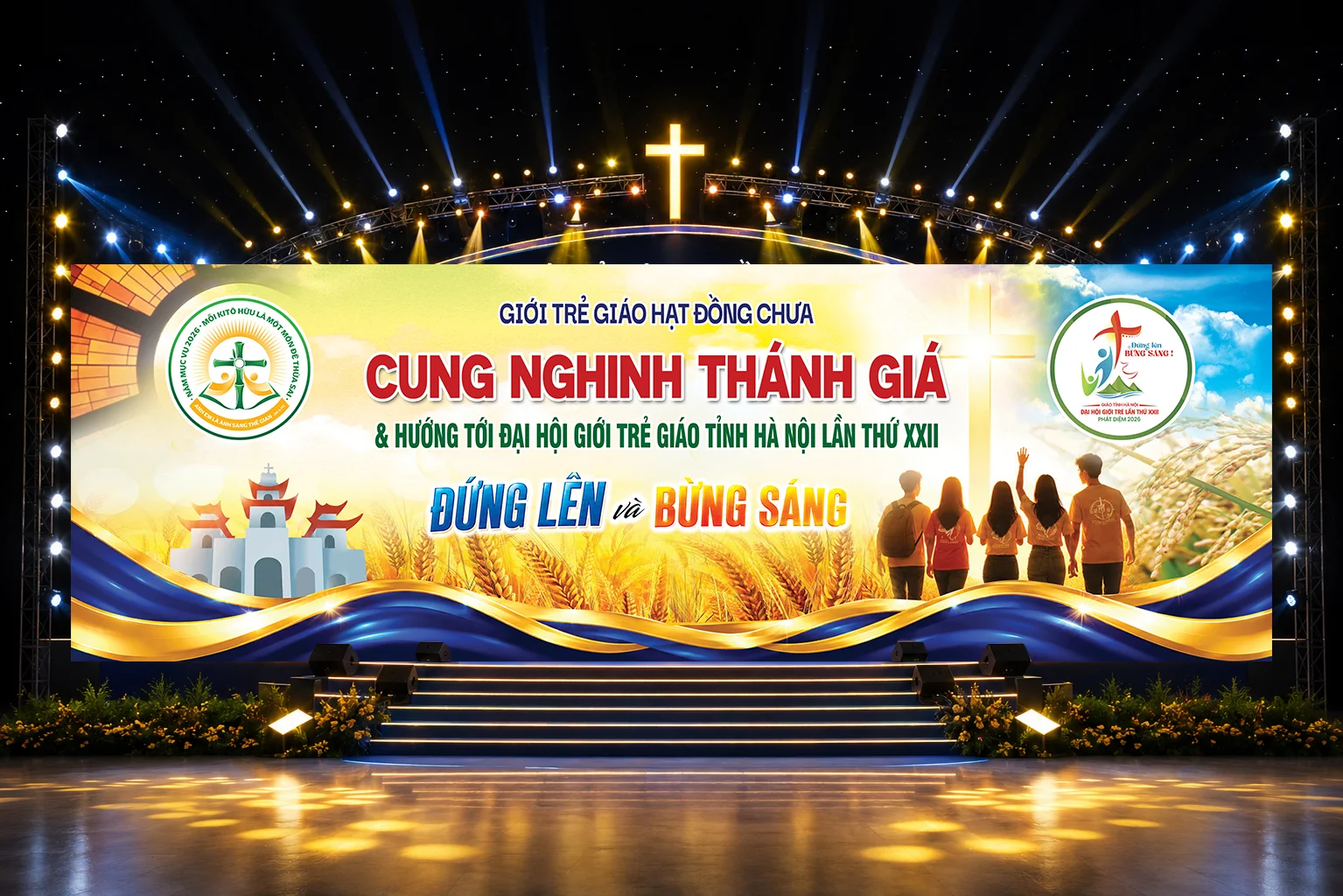 Giuseart.com - Phông sân khấu ĐHGT Hạt Đồng Chưa