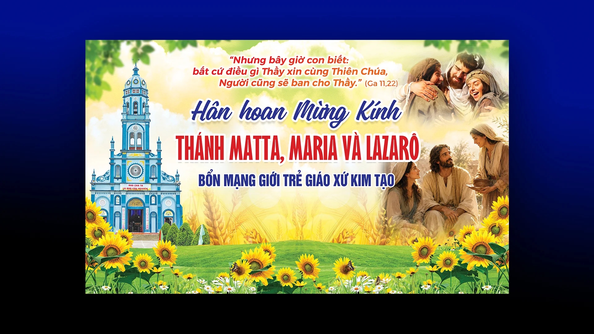 Giuseart.com - Phông Bổn Mạng lễ kính Thánh Matta, Maria và Lazarô