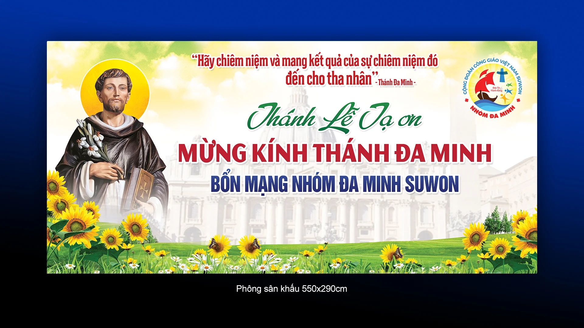 Giuseart.com - Thiết kế phông bổn mạng kính Thánh Đa Minh