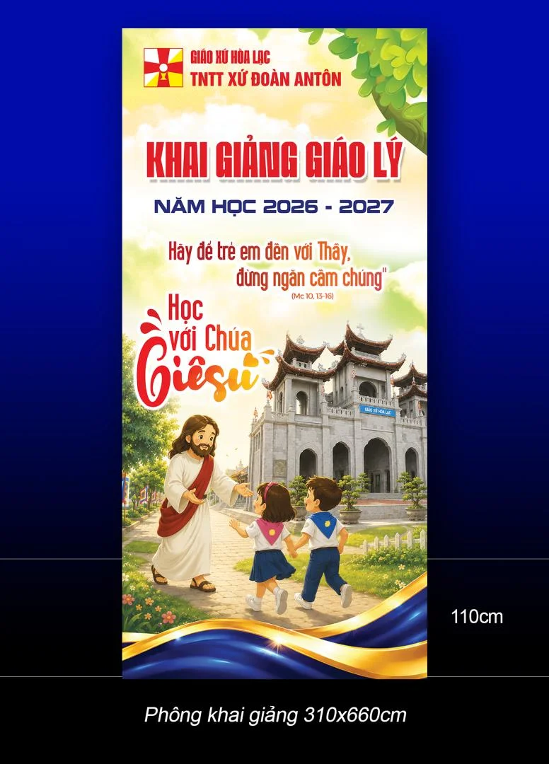 Giuseart.com - Phông sân khấu lễ khai giảng giáo lý